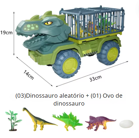 Carrinho Dinossauro Rex + Brinde (03 Dinossauros + 1 ovo )