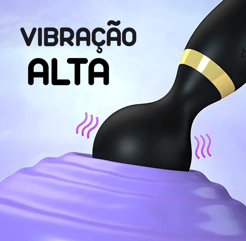 Massageador Elétrico Portátil [Preto] vibrador ponta dupla , Massageador de silicone recarregável com múltiplas frequências