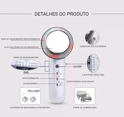 Aparelho Ultrassónico de Lipo ativação Estético/LipoLed Aparelho de beleza portátil para  pele para braços, cintura, abdômen, quadril, pernas, massagem corporal